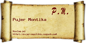 Pujer Montika névjegykártya
